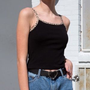 Brandy Melville Belle tank top- leopard trim